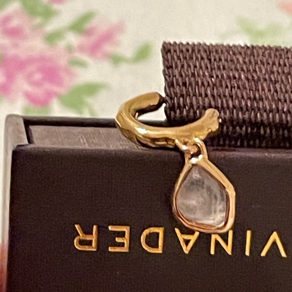 MONICA VINADER rose gold pink quartz nugget Earrings - Picture 2 of 8